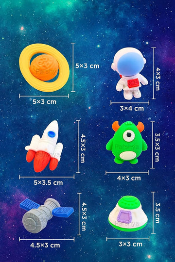 Titepo Space Travel Eraser Set for Kids (6 Pcs) | Return Gift Online