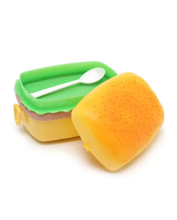 Titepo Burger Lunch Box with Spoon Fun Design