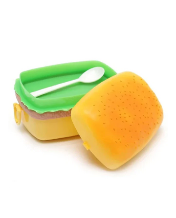 Titepo Burger Lunch Box with Spoon Fun Design