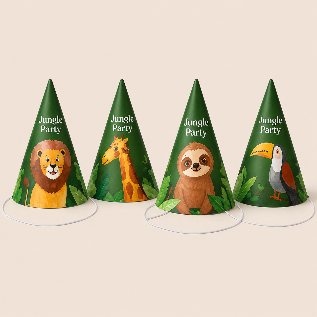 12 Teddy's Jungle Party theme Caps | Return Gift Online