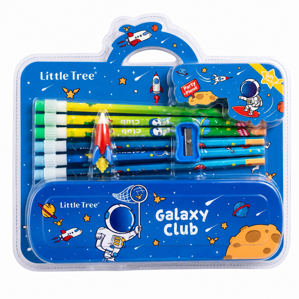 Space Theme Stationery Gift Set for Kids with Pencil Box