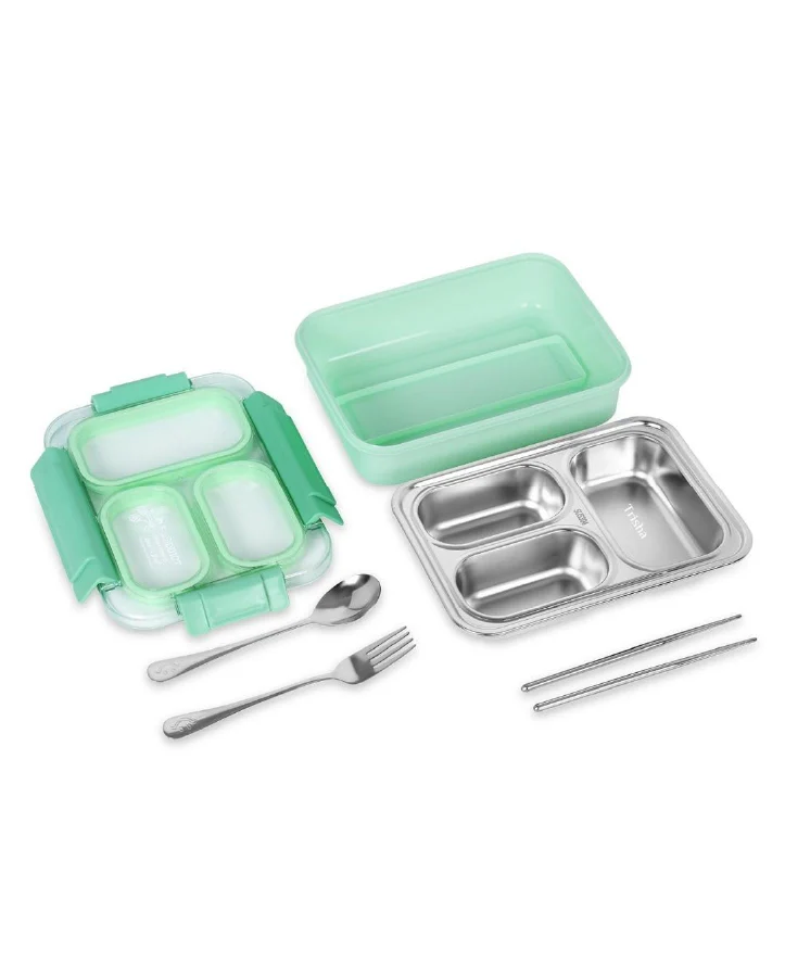 Titepo Leak-Proof Lunch Box with Cutlery Green