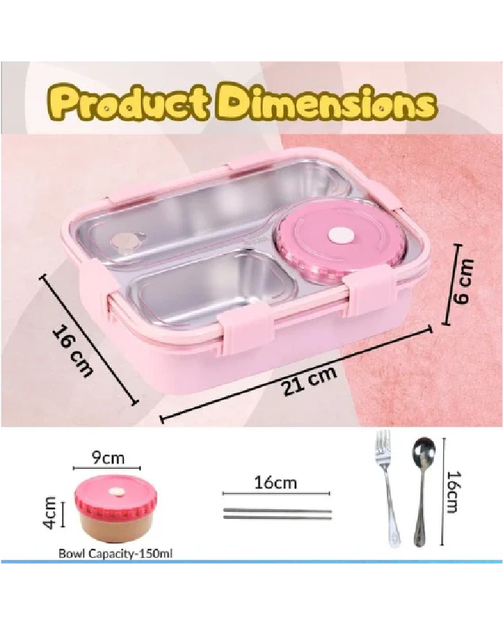 Titepo Leak-Proof Lunch Box with Cutlery Pink