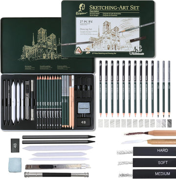 Titepo Professional Graphite Sketching & Shading Kit with B to 8B Pencils, Blending Tools & Accessories for Artists, Students & Beginners | Return Gift Online