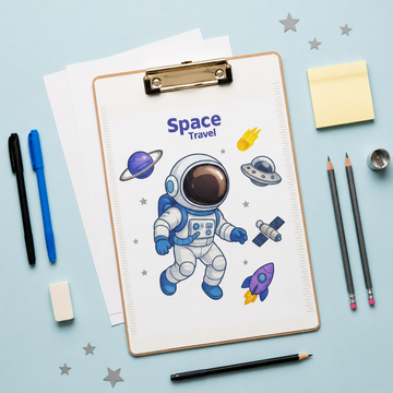 Titepo Transparent Exam Pad, Clipboard - Cute Space Astronaut Design | Return Gift Online