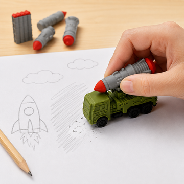 Titepo Rocket Launcher Erasers For Kids (6 Pieces) | Online Return Gift Solution