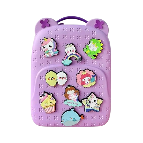 TITEPO Waterproof EVA Cartoon Cute Baby Children Backpack Large Silicone Shoulder Kids School Bag Purple