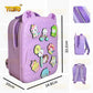TITEPO Waterproof EVA Cartoon Cute Baby Children Backpack Large Silicone Shoulder Kids School Bag Purple