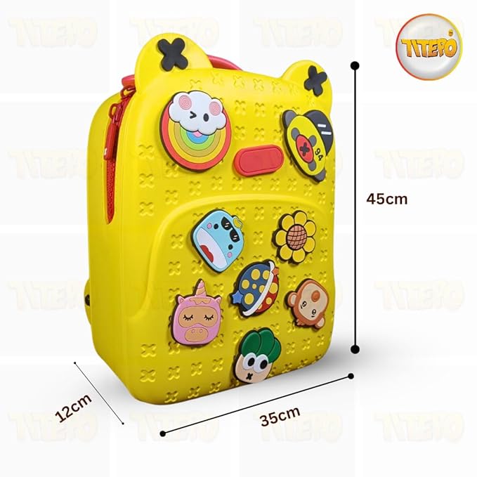 TITEPO Waterproof EVA Cartoon Cute Baby Children Backpack Large Silicone Shoulder Kids School Bag Yellow