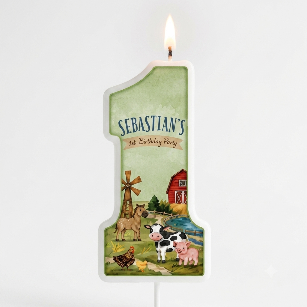 Sebastian's Theme Birthday Number Candle | Return Gift Online