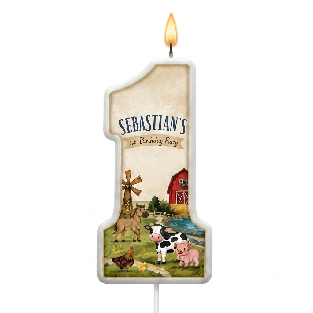 Sebastian's Theme Birthday Number Candle | Return Gift Online