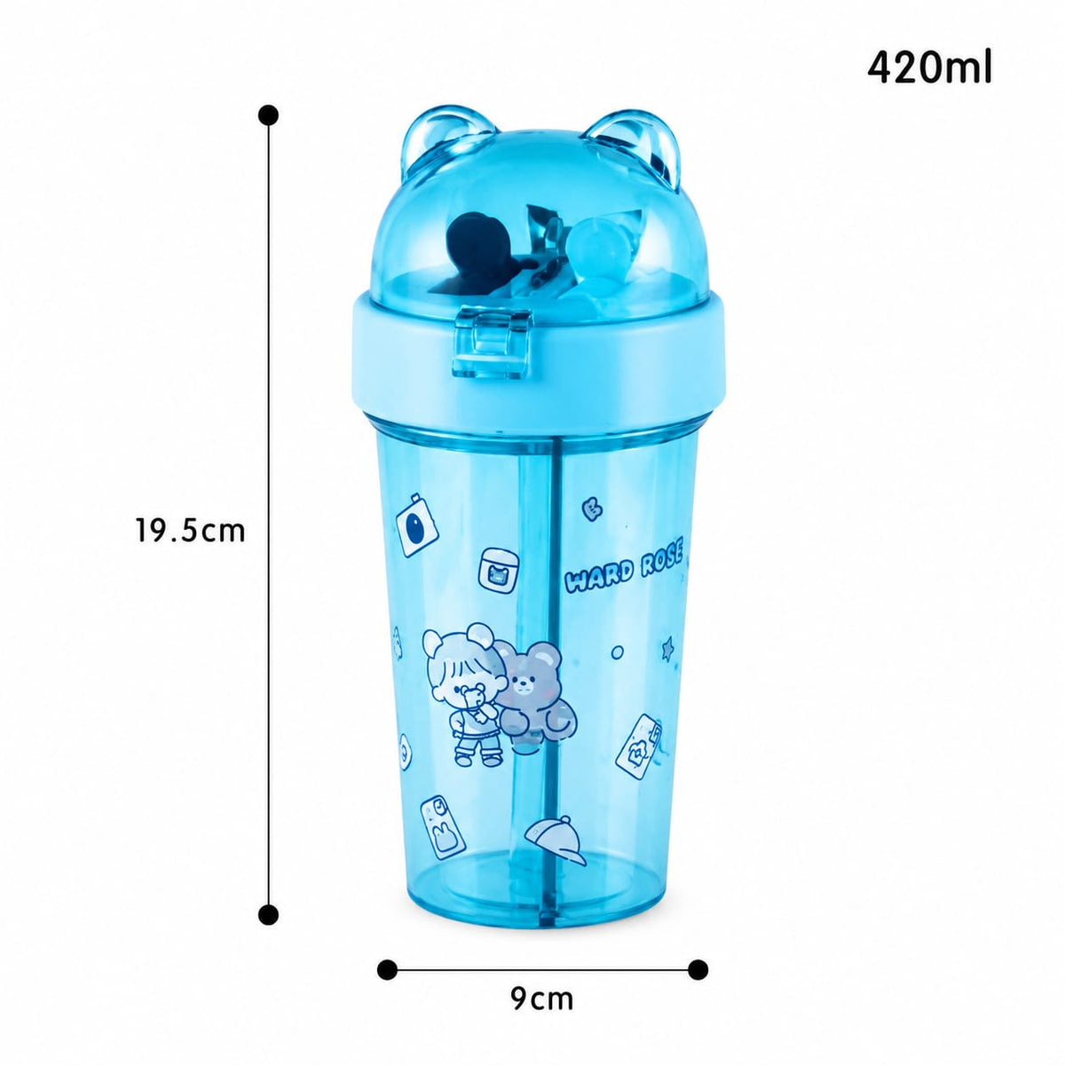 Titepo Dual-Drink Bottle with Double Straw