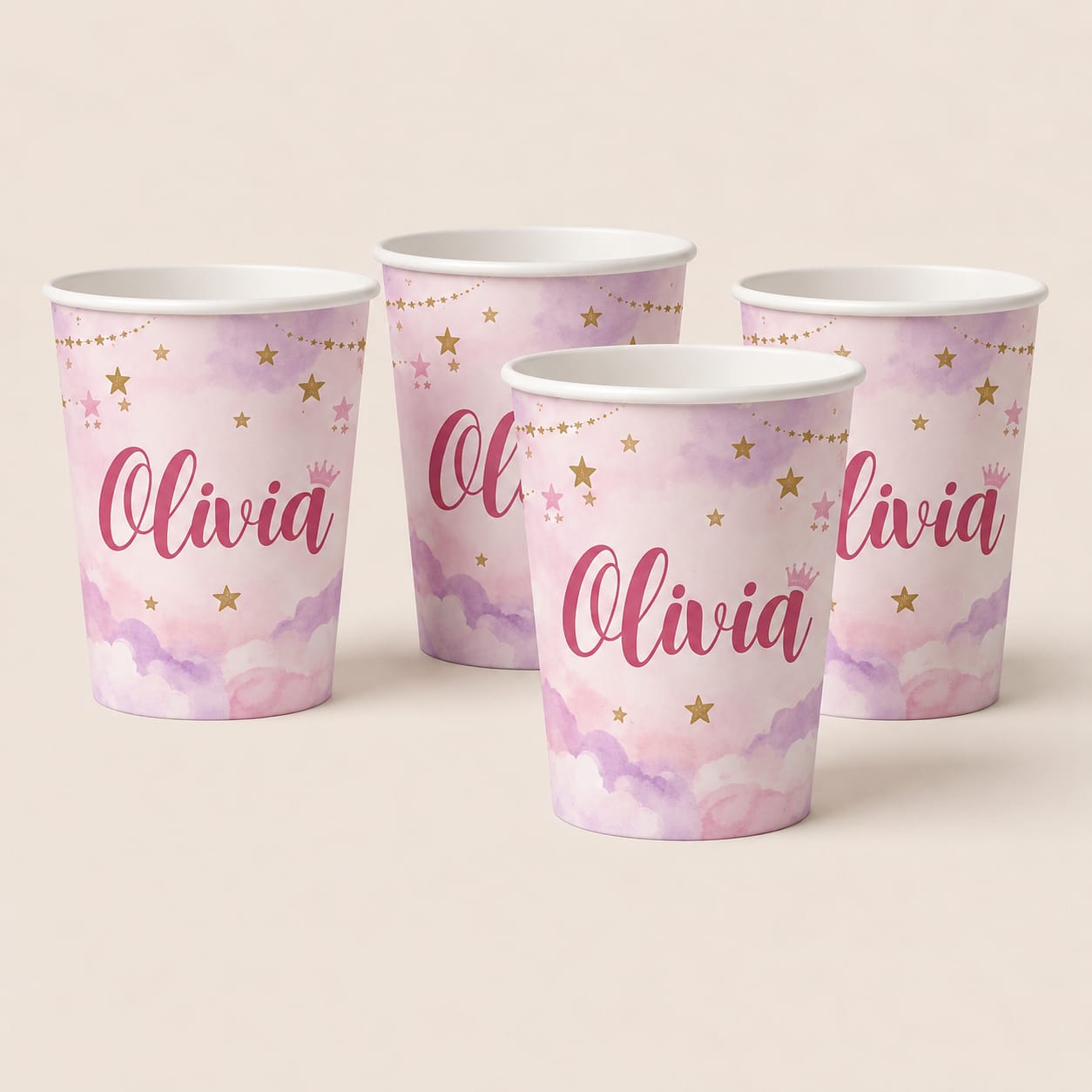 12 Olivia Theme Party Paper Cups | Return Gift Online