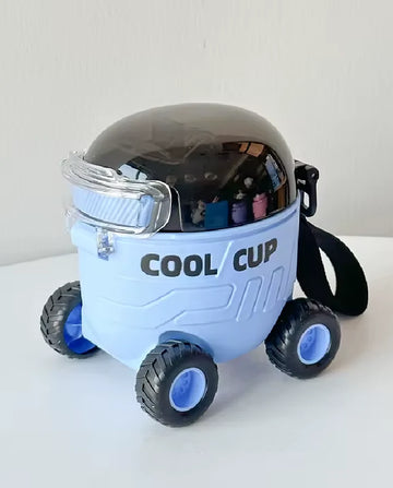 Titepo Cup-Shaped Water Bottle with Straw Blue