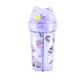 Dual-Drink Bottle with Double Straw Coral Peach