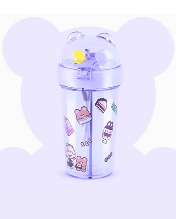 Titepo Dual-Drink Bottle with Double Straw