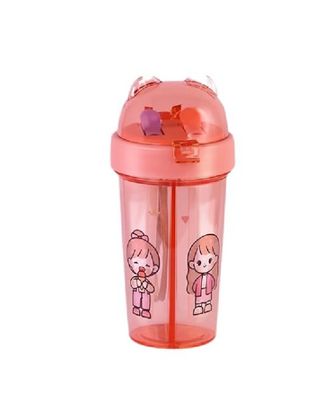 Dual-Drink Bottle with Double Straw Lilac