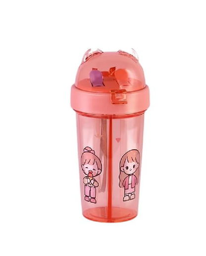 Dual-Drink Bottle with Double Straw Lilac