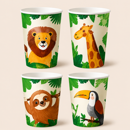 12 Teddy's Jungle Party theme cups | Return Gift Online