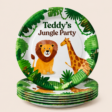 24 Teddy's Jungle Party theme  plates | Return Gift Online