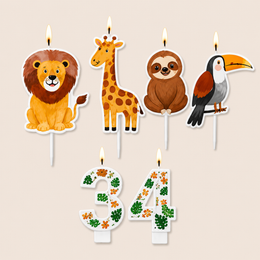 Teddy's Jungle Party theme candle | Return Gift Online