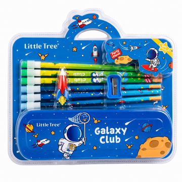 Space Theme Stationery Gift Set for Kids with Pencil Box