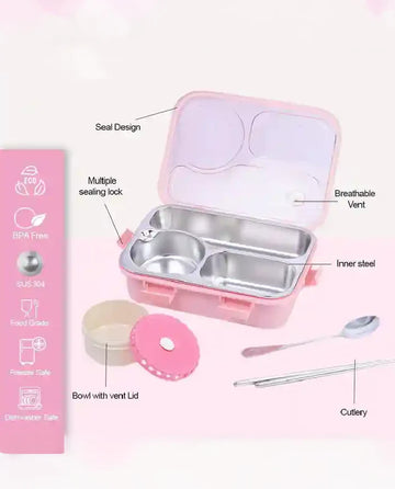 Titepo Insulated Bento Lunch Box Pink