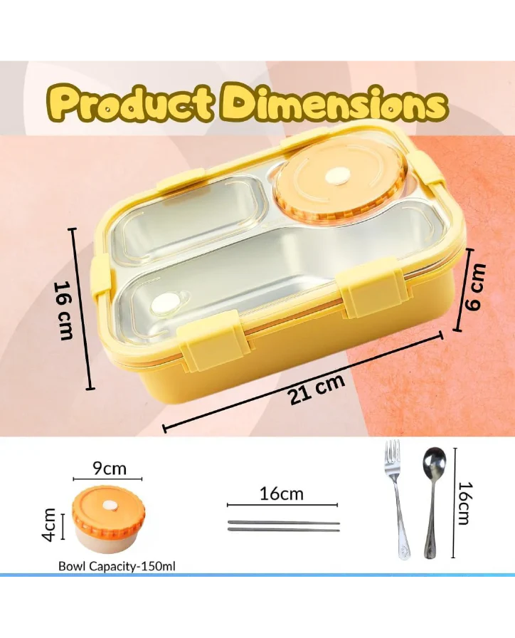 Titepo Insulated Bento Lunch Box Yellow