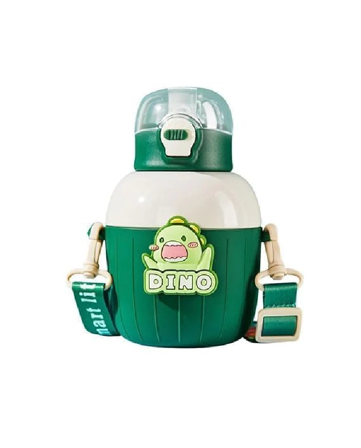 Insulated Stainless Steel Water Bottle Green Dino