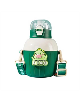 Insulated Stainless Steel Water Bottle Green Dino