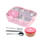 Leak-Proof Lunch Box with Cutlery Pink