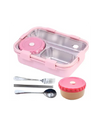 Leak-Proof Lunch Box with Cutlery Pink