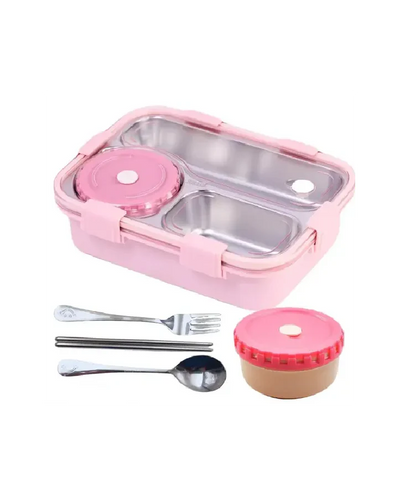 Titepo Leak-Proof Lunch Box with Cutlery Pink