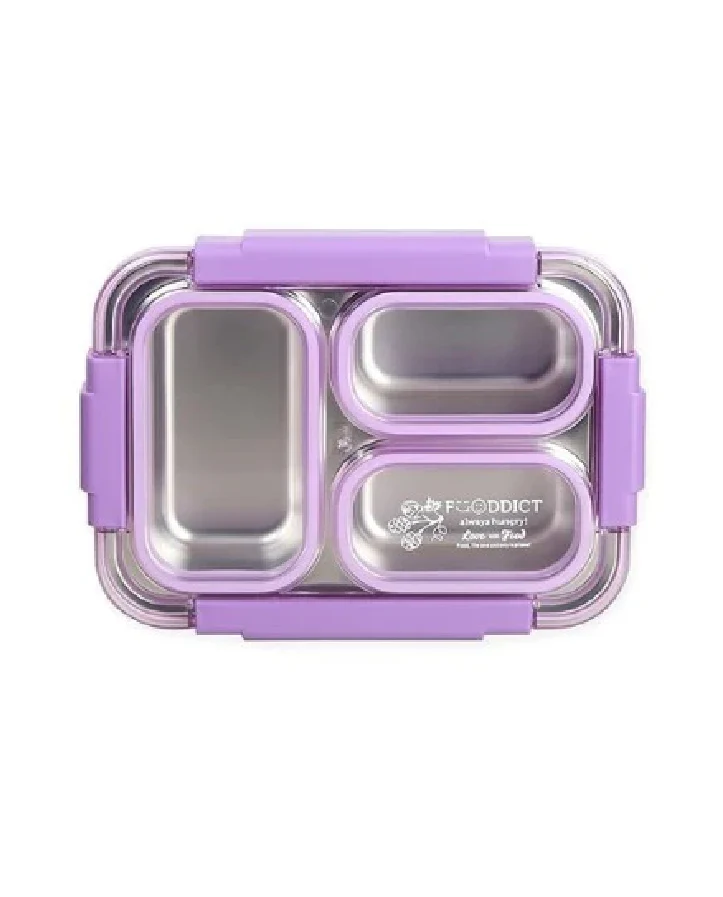 Leak-Proof Lunch Box with Cutlery Purple