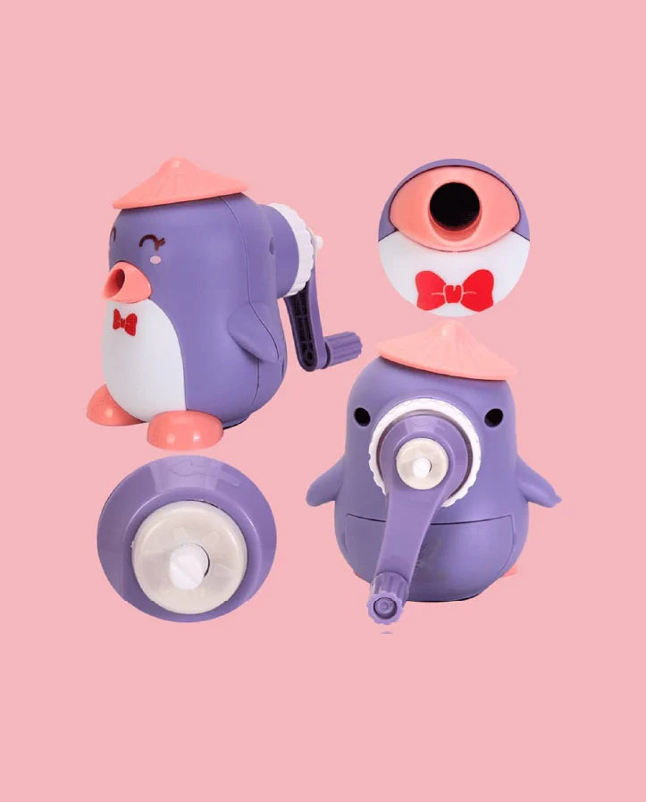 Titepo Penguin Shaped Table Pencil Sharpener Purple