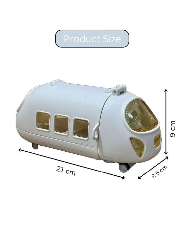 Titepo Plane Water Bottle with Straw White