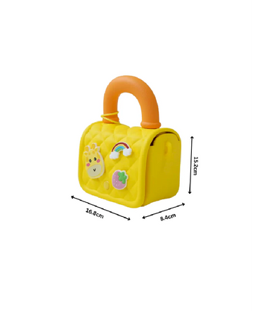 Silicone Kids Sling Bag with 3D Badges Yellow