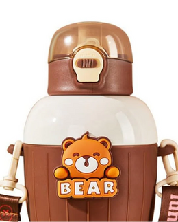 Titepo Stainless Steel Insulated Travel Mug with Straw Brown