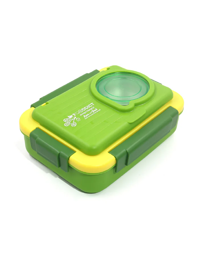 Steel Bento Lunch Box Green, 6-Compartment