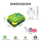 Titepo Steel Bento Lunch Box Green, 6-Compartment