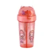 Dual-Drink Bottle with Double Straw Coral Peach